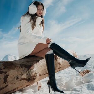 The Florence Legacy: Black Leather Knee High Boot